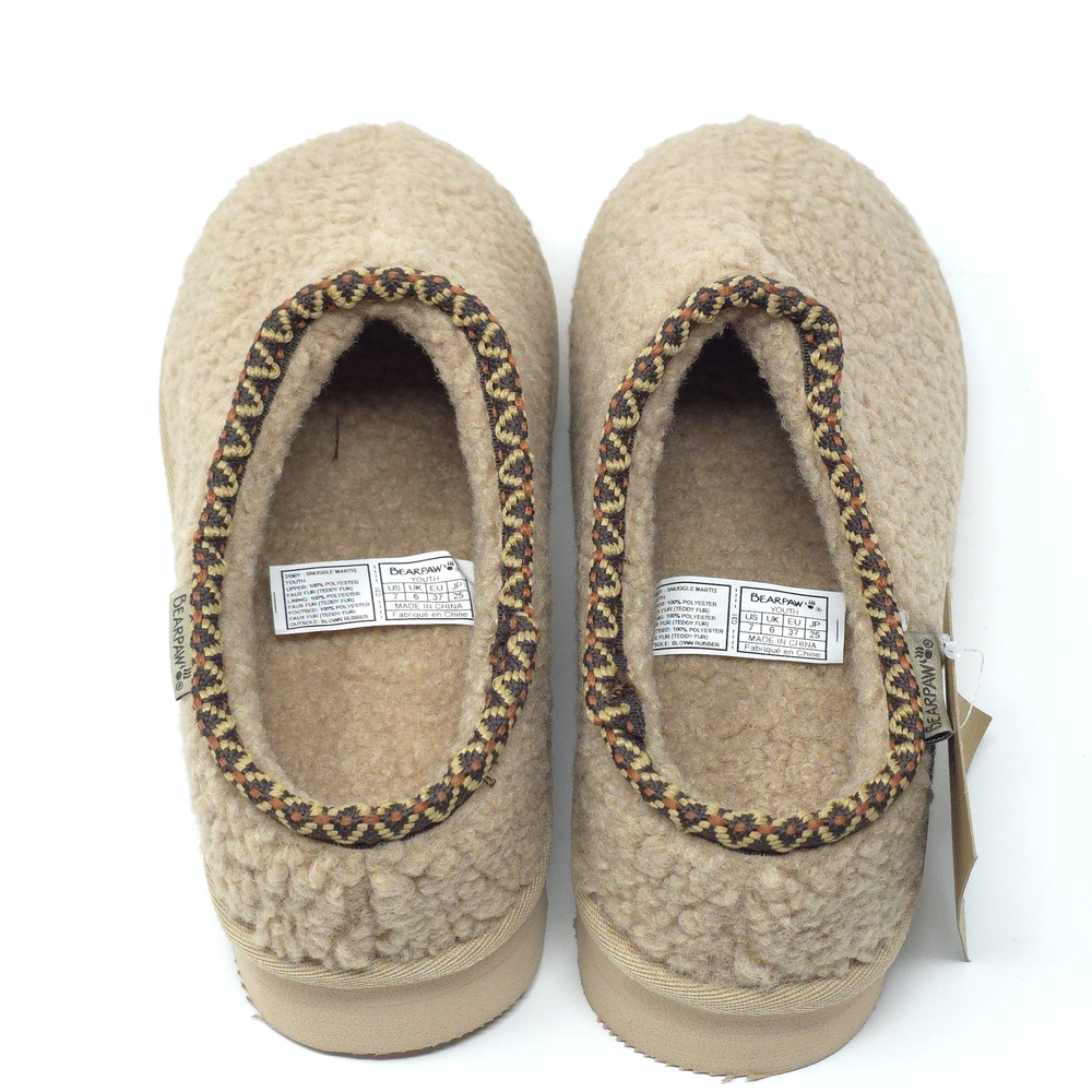 BEARPAW Snuggle Morris Youth Oat Sherpa Platform Clog Size 7Y - Picture 5 of 8